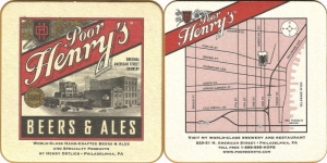 beer coaster from Hidden Key Brewing Company ( PA-HENR-1 )