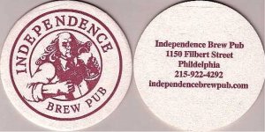 beer coaster from Independence Brewing Co. ( PA-INPB-1 )