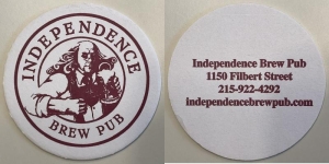 beer coaster from Independence Brewing Co. ( PA-INPB-4 )