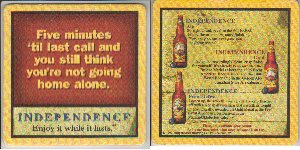 beer coaster from Independent Brewing Co, The ( PA-INPH-8 )