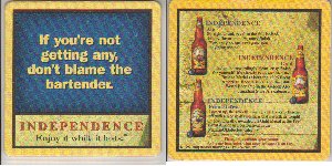 beer coaster from Independent Brewing Co, The ( PA-INPH-9 )