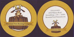 beer coaster from Mt. Carmel Brewery ( PA-MOUN-1 )