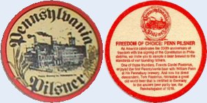 beer coaster from Pennsylvania Central Brewing Co. ( PA-PENN-1A )