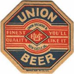 beer coaster from Union Brewing Co. ( PA-UNEW-1 )