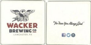 beer coaster from Wacker Brewing Co. ( PA-WACM-1 )