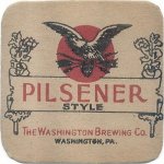 beer coaster from Wayne Brewing Co ( PA-WASH-3 )