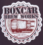 beer sticker from Boxcar Brewing Co. ( PA-BOXC-STI-1 )