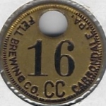 beer token/coin from Fernwood Brewing Co ( PA-FELL-TOK-3 )