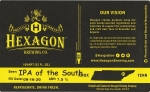 beer label from High Cotton Brewing Co.  ( TN-HEX-LAB-2 )