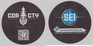 beer coaster from Cedar Glade Brews ( TN-CEDR-1 )