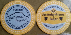 beer coaster from City Brew Brewery & Restaurant ( TN-CHAT-3 )