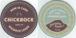 beer coaster from City Brew Brewery & Restaurant ( TN-CHAT-4 )