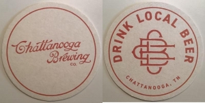 beer coaster from City Brew Brewery & Restaurant ( TN-CHAT-9 )