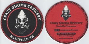 beer coaster from Crosstown Brewing Co. ( TN-CRAZ-1 )