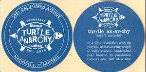 beer coaster from Unassigned Tennessee ( TN-TURT-2 )