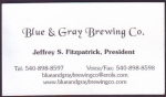 beer business card from Blue Crown Brewing ( VA-BLUG-BIZ-1 )