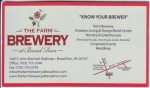 beer business card from Federal Hill Brewing Co ( VA-FARM-BIZ-1 )