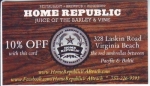 beer business card from Honor Brewing ( VA-HMRP-BIZ-1 )