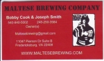 beer business card from Market Common Brewpub ( VA-MALT-BIZ-1 )