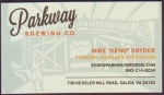 beer business card from Patch Brewing Company ( VA-PARK-BIZ-1 )