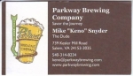 beer business card from Patch Brewing Company ( VA-PARK-BIZ-2 )
