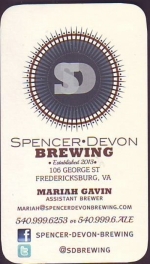 beer business card from St. George Brewing Co. ( VA-SPEN-BIZ-1 )