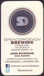beer business card from St. George Brewing Co. ( VA-SPEN-BIZ-2 )