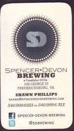beer business card from St. George Brewing Co. ( VA-SPEN-BIZ-3 )