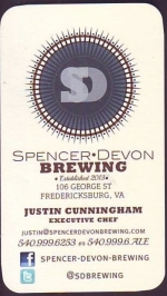 beer business card from St. George Brewing Co. ( VA-SPEN-BIZ-4 )