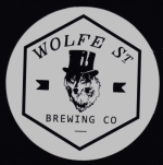 beer sticker from Woodstock Brewing Co. ( VA-WOLF-STI-1 )