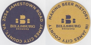 beer coaster from Bingo Beer Co ( VA-BILL-3 )
