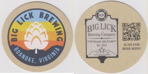 beer coaster from Big Ugly Brewing ( VA-BLCK-2 )