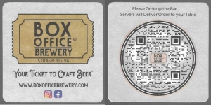 beer coaster from Brass Cannon Brewing Co. ( VA-BOXO-3 )