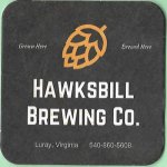 beer coaster from Heritage Brewing ( VA-HAWK-1 )