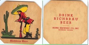beer coaster from Home Republic Brewing Co.  ( VA-HOME-3A )
