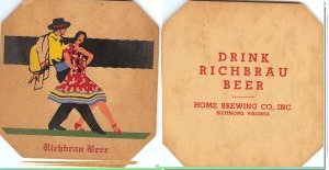 beer coaster from Home Republic Brewing Co.  ( VA-HOME-3D )