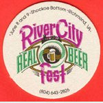 beer coaster from River Company Restaurant and Brewery, Inc. ( VA-RCRB-1996A )