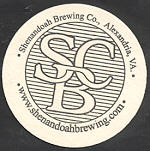 beer coaster from Shenandoah Valley Brewing Co ( VA-SHEN-1 )