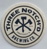 beer coaster from Three Roads Brewing Company ( VA-THRN-3 )