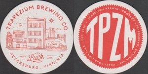 beer coaster from Triple Crossing Brewing ( VA-TRAZ-2 )