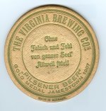 beer coaster from Virginia Brewing Company ( VA-VBC-1 )