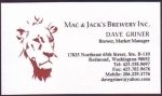 beer business card and similar from Machine House Brewery ( WA-MAC-BIZ-1 )