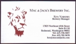 beer business card and similar from Machine House Brewery ( WA-MAC-BIZ-3 )