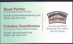 beer business card and similar from WIllapa Brewing Co. ( WA-WILD-BIZ-1 )