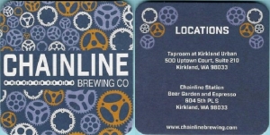 beer coaster from Chaos Bay Brewing ( WA-CHLI-2 )