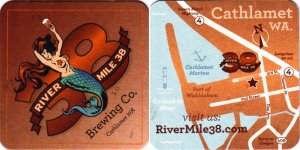 beer coaster from River Time Brewing ( WA-DROP-3 )