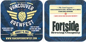 beer coaster from Forward Operating Base Brewing ( WA-FORT-1 )