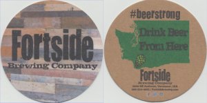 beer coaster from Forward Operating Base Brewing ( WA-FORT-4 )