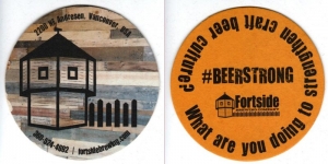 beer coaster from Forward Operating Base Brewing ( WA-FORTS-5 )