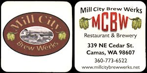 beer coaster from Millwood Brewing Co. ( WA-MILLC-2 )